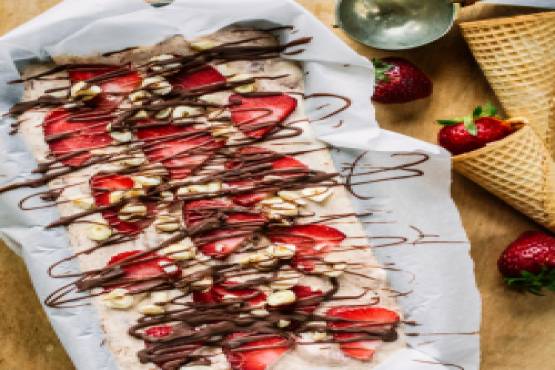 Nutella Mixed Fruits with Ice Cream and Nuts